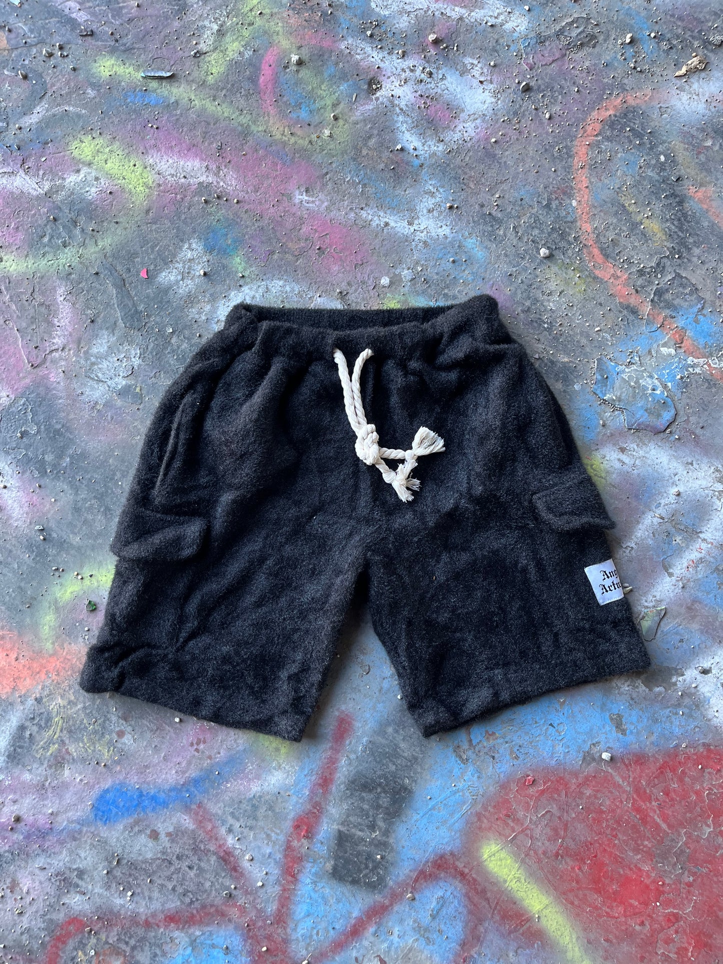 Mohair Cargo Shorts (Black)